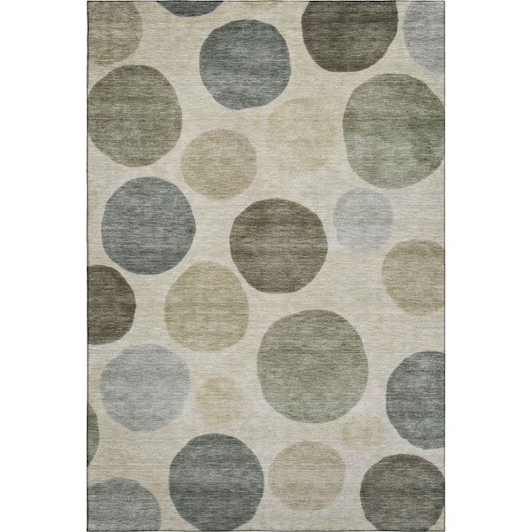 Mayfield Premium Machine Washable Abstract AMF2062 Taupe 3 ft. x 5 ft. Area Rug