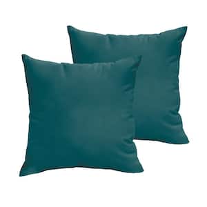 Teal Outdoor Knife Edge Throw Pillows (2-Pack)
