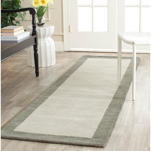 Himalaya Light Gray/Dark Gray 2 ft. x 14 ft. Border Runner Rug