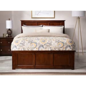 Madison Walnut Full Platform Bed with Matching Foot Board and 2 Urban Bed Drawers