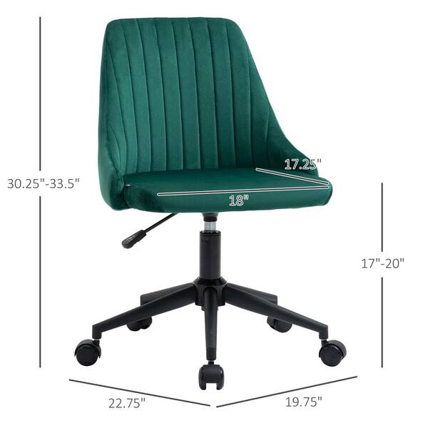 Vinsetto Green Velvet Office Chair 921-488GN - The Home Depot