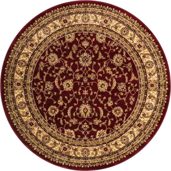 Unique Loom Voyage St. Louis Red 6' 0 x 6' 0 Round Rug 3123693 - The ...