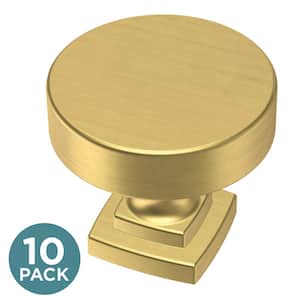 Classic Bell 1-1/4 in. (32 mm) Classic Modern Gold Round Cabinet Knobs (10-Pack)