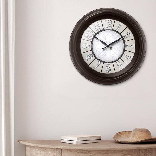 Basic Black Silent Non Ticking Battery Operated Quartz Round Big Rustic  Large Roman Numeral Wall Clock
