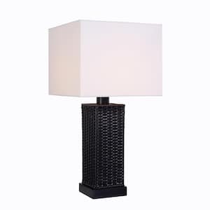 Edgehill 27. 25 in. Black Outdoor/Indoor Square Table Lamp