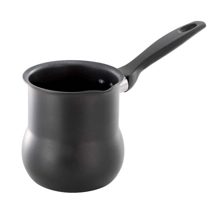 Better Chef 1.7 Cup Aluminum Nonstick Turkish Coffee Maker in Black with Cool Touch Handle