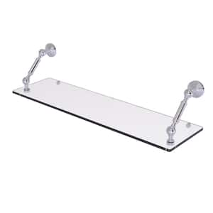 Waverly Place Collection 30 in. Floating Glass Shelf in Polished Chrome