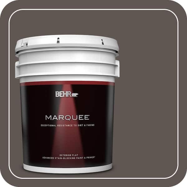 BEHR MARQUEE 5 gal. #N140-7 Timber Brown Flat Exterior Paint & Primer