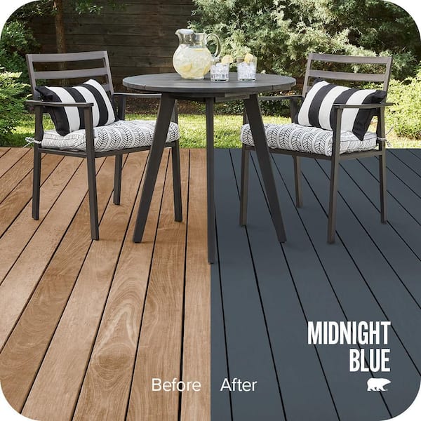 1 qt. #N480-7 Midnight Blue Solid Color Waterproofing Exterior Wood Stain and Sealer