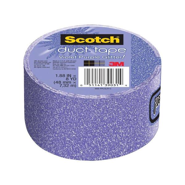 3M Scotch 1.88 in. x 8 yds. Violet Purple Glitter Duct Tape (Case of 6)