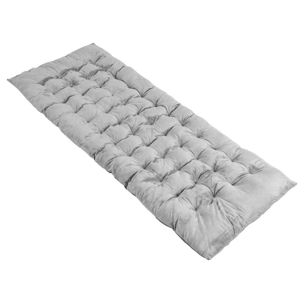 75 x 27.5 inch Camping Cot Pads with Soft and Breathable Crystal Velvet Gray Costway