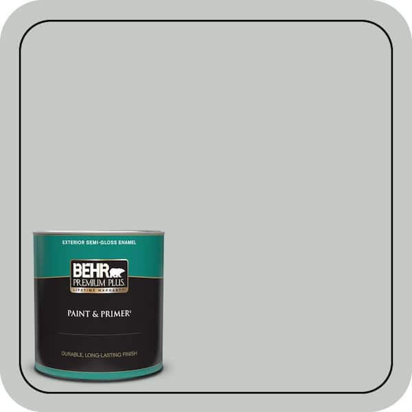 BEHR PREMIUM PLUS 1 qt. #BNC-07 Frosted Silver Semi-Gloss Enamel Exterior Paint & Primer