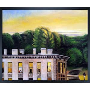 House At Dusk, 1935 by Edward Hopper Studio Black Wood Framed Architecture Oil Painting Art Print 21.5 in. x 25.5 in.