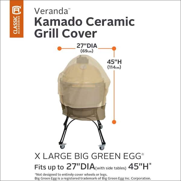Veranda 27 in. Dia x 45 in. H Ceramic Grill Cover in Pebble