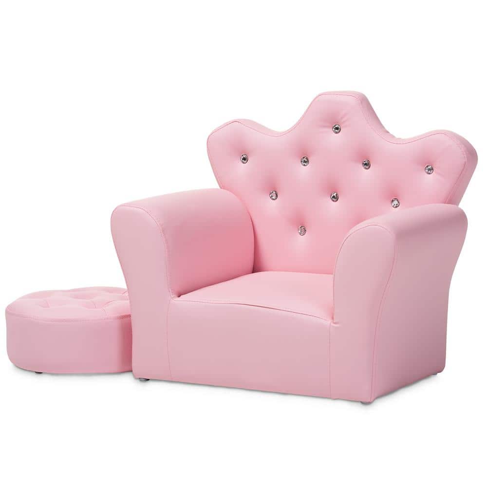 Upholstered Children Kids Sofa PU Leather Armchair Tub Chair Footstool Playroom 