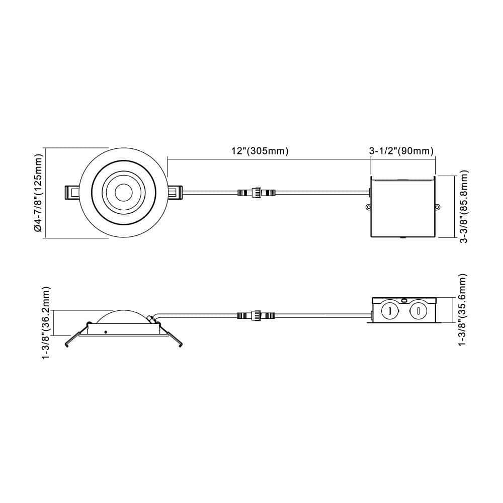 White Aluminum 4-Inch LED Canless Recessed Lighting Kit