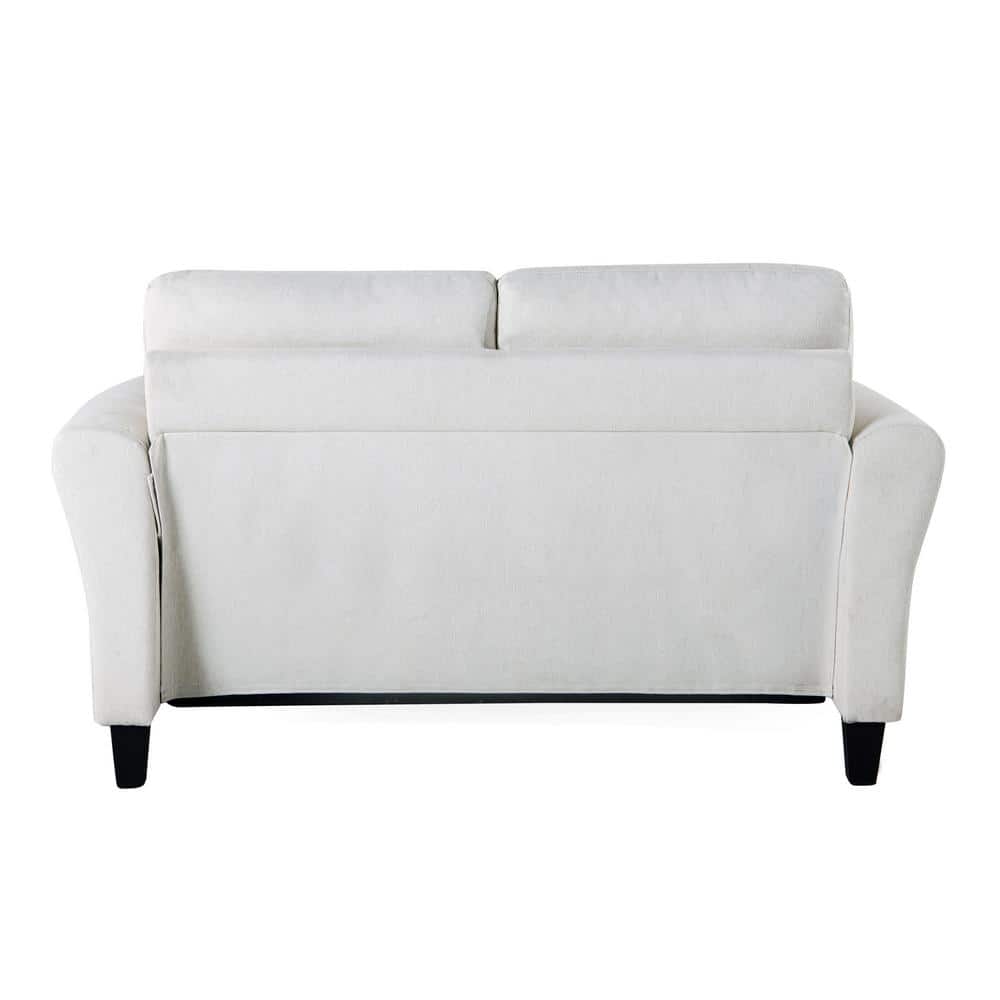 Lifestyle Solutions Alexa Loveseat with Rolled Arms, Oyster Fabric