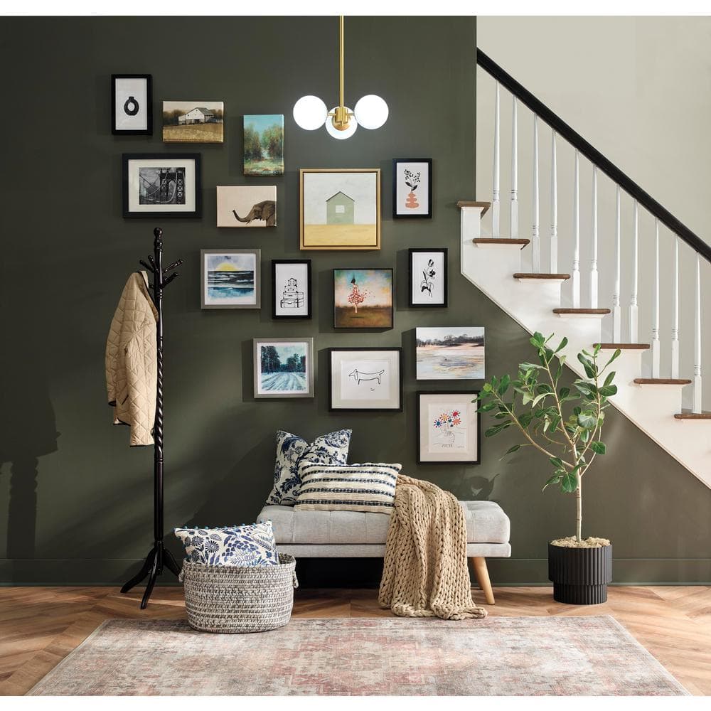 Hathaway Blue and Multicolor 9' x 12' Synthetic Area Rug