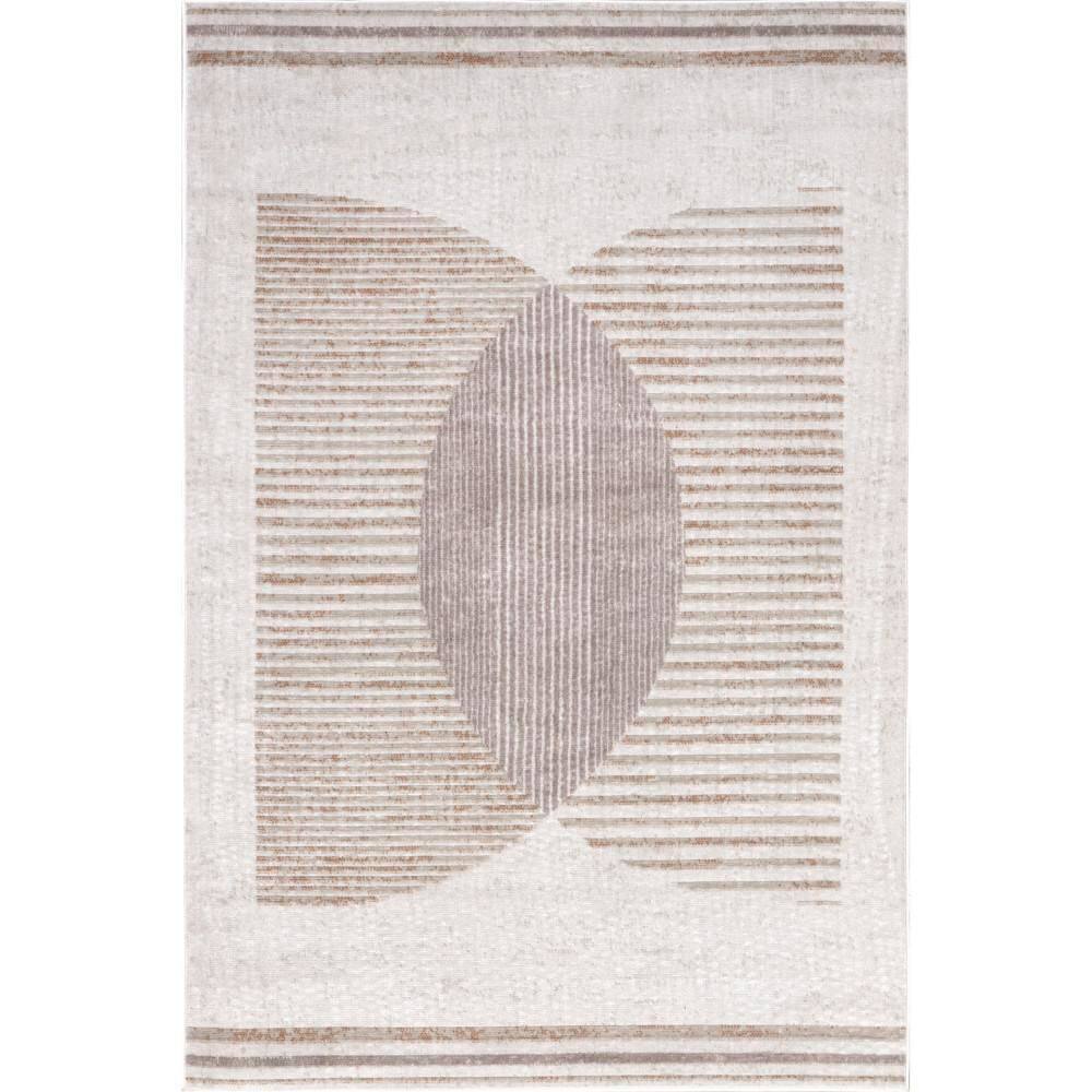 nuLOOM Dara Contemporary Geometric Beige 6 ft. 7 in. x 9 ft. Area Rug ...