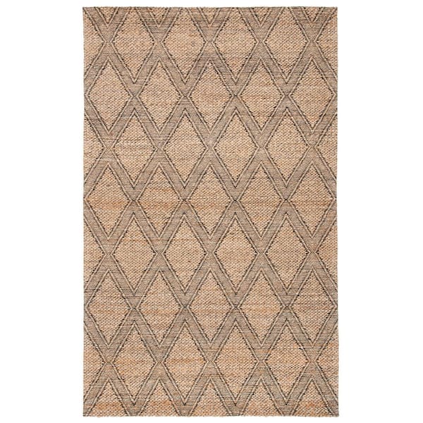 Natural Fiber 3 ft. x 5 ft. Natural/Black Diamond Woven Area Rug