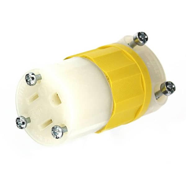 Leviton 15 Amp 125-Volt Straight Blade Grounding Connector, Yellow/White