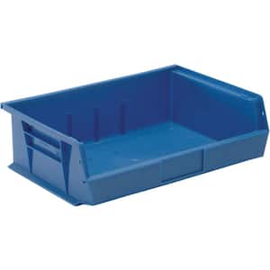 Ultra Series 7.77 qt. Stack and Hang Bin in Blue (6-Pack)