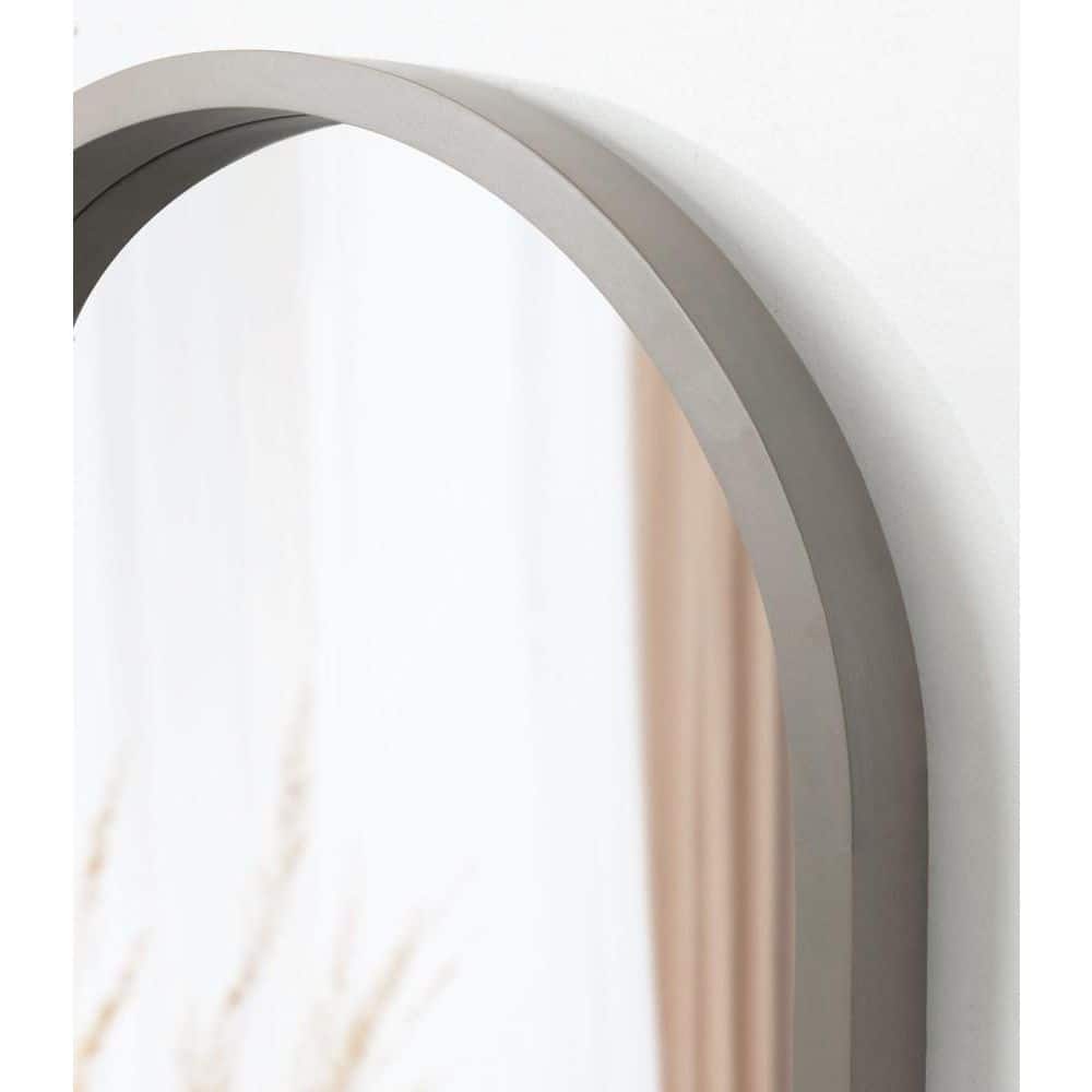 Gray Arched Wood Frame Vanity Mirror, 20 x 30