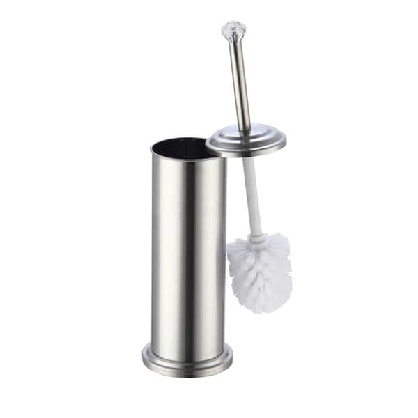 Perforated Metal Bath Free Standing Toilet Bowl Brush with Holder Stainless  Steel Lid Color: Chrome 6602102 - The Home Depot
