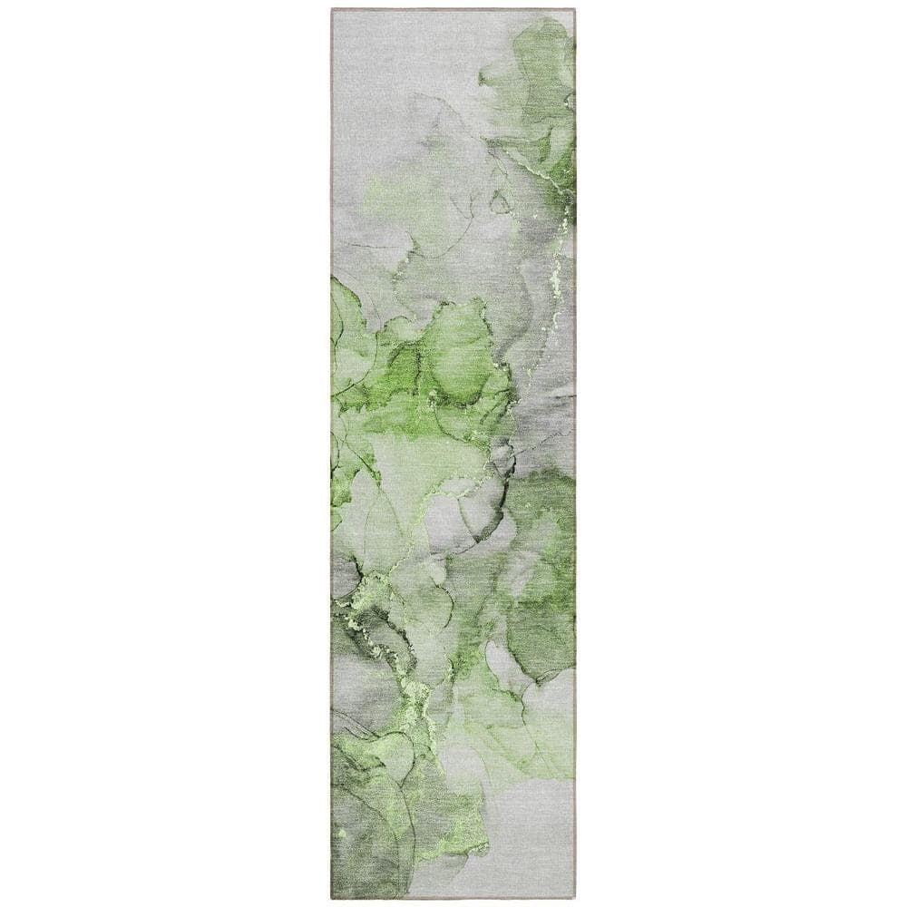 Green 2 ft. x 8 ft. Woven Abstract Polyester Runner Indoor/Outdoor Area Rug price history on PriceWatchPro