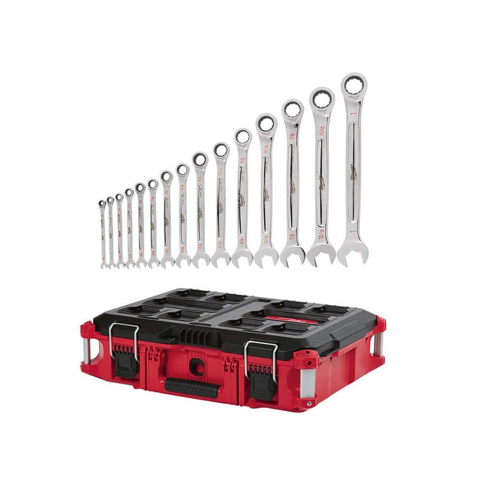 SAE Combination Ratcheting Wrench Set (15-Piece) with PACKOUT 22 in. Tool Box price history on PriceWatchPro