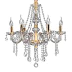 Sefinn Four 6-Light Golden Crystal Candle Shape Trimmed Chandelier with ...