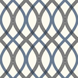 Contour Blue Geometric Lattice Blue Wallpaper Sample