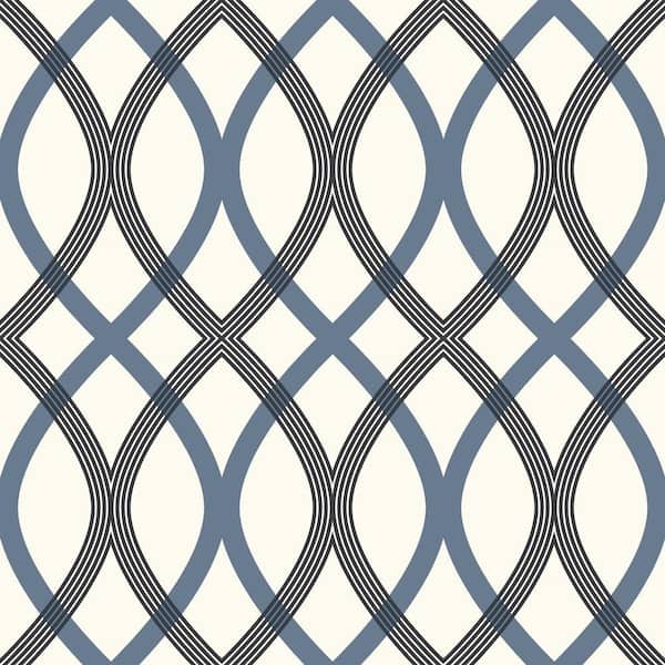 Beacon House Contour Blue Geometric Lattice Blue Wallpaper Sample