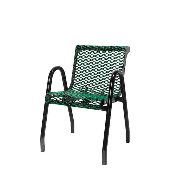 Ultra Play 18 in. Diamond Green Portable Commercial Park Contour Food Court Chair