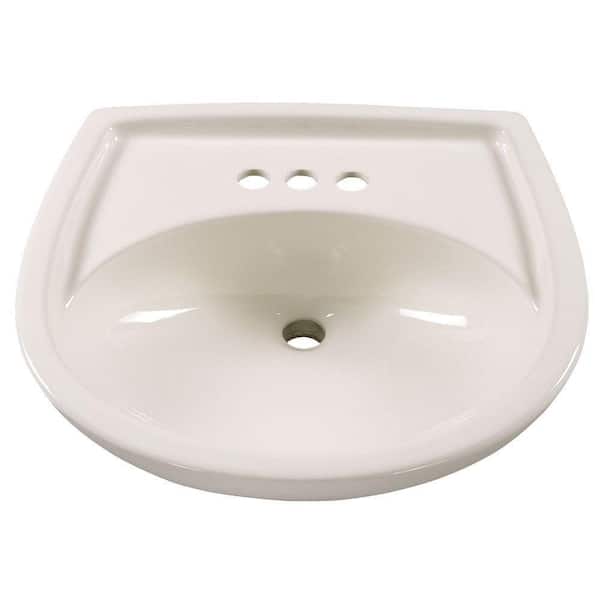 American Standard Evolution 5-1/2 in. Pedestal Sink Basin with 4 in. Faucet Centers in White American Standard Evolution 5-1/2 in. Pedestal Sink Basin with 4 in. Faucet Centers in White