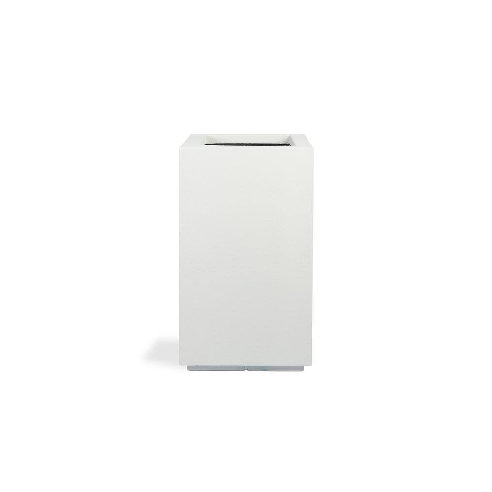 White Tall Rectangular Modern Outdoor Planter, 30"