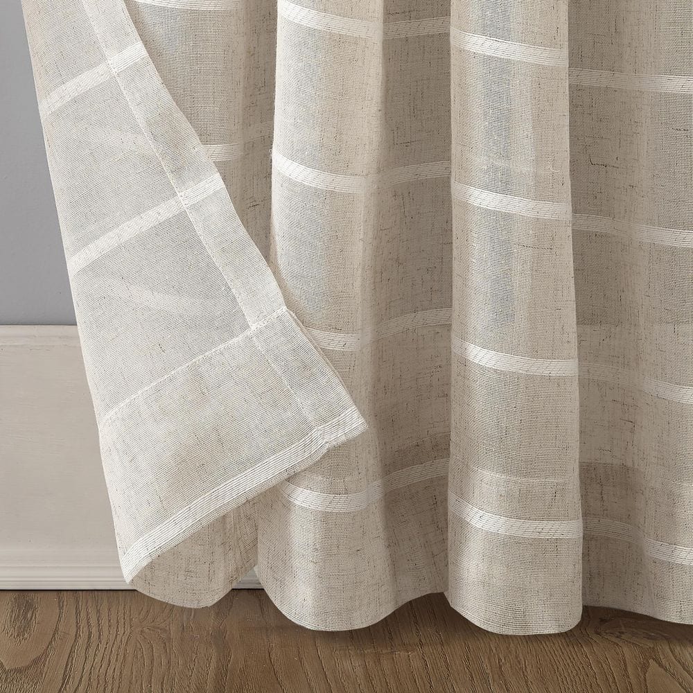 Natural Linen Blend Sheer Rod Pocket Window Panel, 52" x 84"