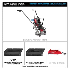MX FUEL Lithium-Ion Cordless Vibratory Screed with (2) Batteries and Charger w/REDLITHIUM XC406 Battery Pack