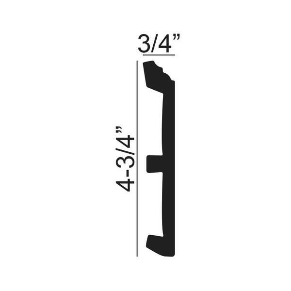 American Pro Decor 5APD11398 4-3/4 in. x 3/4 in. x 96 in. Plain Recycled Polystyrene Base Moulding Pro Pack 48 LF (6-Pack) - 3