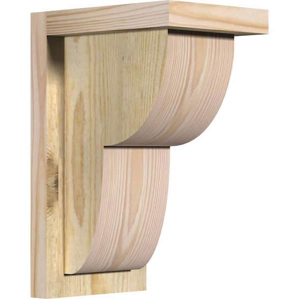 Ekena Millwork 6 in. x 8 in. x 12 in. Douglas Fir Crestline Rough Sawn Corbel with Backplate