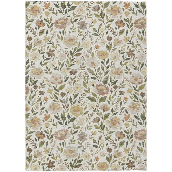 Chantille Machine Washable Indoor/Outdoor Abstract ACN2438 Ivory 10 ft. x 14 ft. Area Rug
