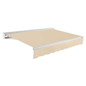 10 ft. Destin Manual Retractable Awning with Hood (96 in. Projection) in Tan