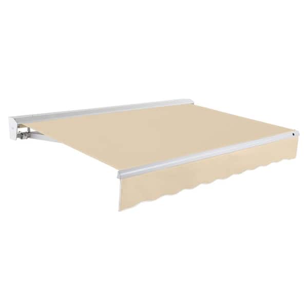 AWNTECH 12 ft. Destin Right Motorized Retractable Awning with Hood (120 in. Projection) in Tan