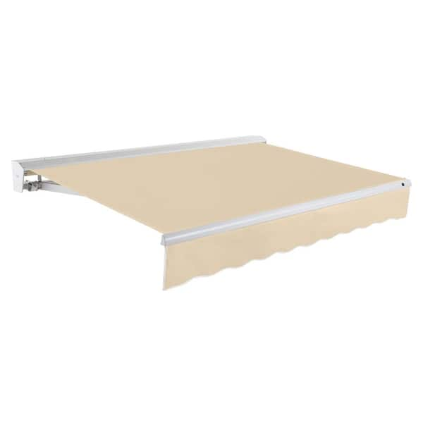 AWNTECH 24 ft. Destin Right Motorized Retractable Awning with Hood (120 in. Projection) in Tan