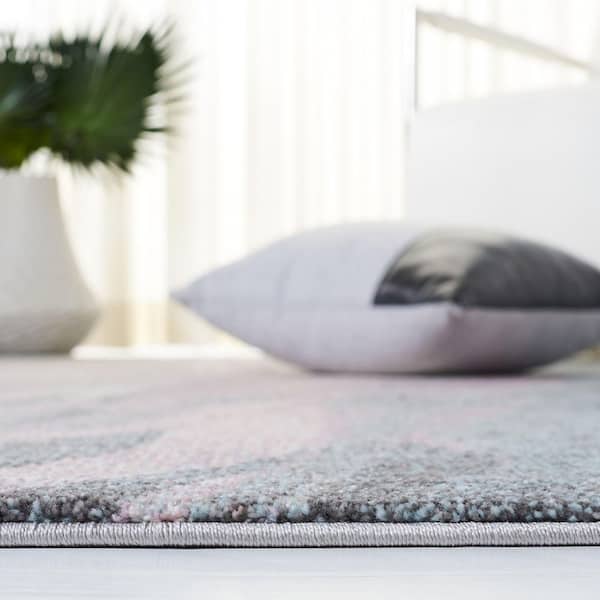 Glacier 2 ft. x 4 ft. Pink/Blue Geometric Area Rug