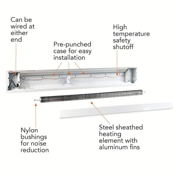 Cadet 48 In 240 208 Volt 1 000 750 Watt Electric Baseboard Heater White With Wall Thermostat 20009 - Cadet Wall Heater Thermostat Cover Cadet 48 In 240 208 Volt 1 000 750 Watt Electric Baseboard Heater White With Wall Thermostat 20009 - Cadet Wall Heater Thermostat Cover