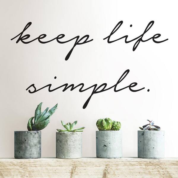WallPops Black Keep Life Simple Wall Quote Decal
