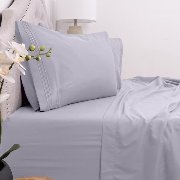 Sweet Home Collection 1800 Series 4 Piece Lilac Solid Color Microfiber California King Sheet Set