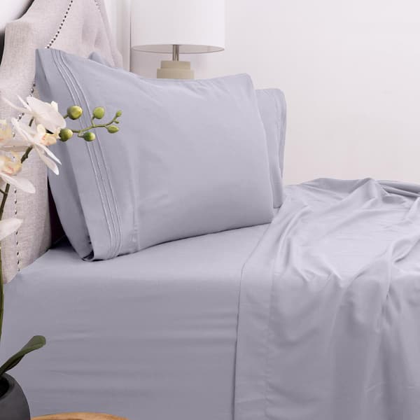 Sweet Home Collection 1800 Series Bed Sheets - Extra Soft Microfiber Deep  Pocket Sheet Set - White, King 