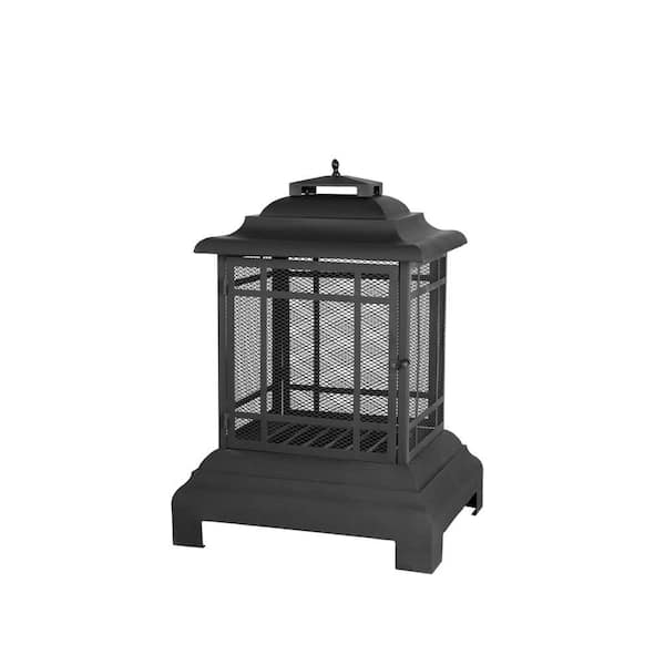 Fire Sense 24.43 in. Black Steel Pagoda Outdoor Fireplace